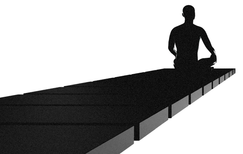 Man sitting on bridge