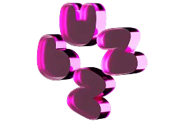 a group of pink letters