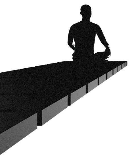 a silhouette of a man sitting on a ledge